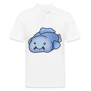 Blauer Blobfisch - Männer Poloshirt - Weiß - Vorne - Kai (181cm)