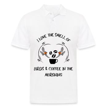 Bird Watching Bird Watching Birding Coffee - Men's Polo Shirt - white - Front - Kai (181cm)