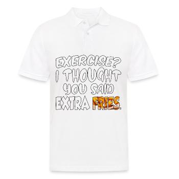 Excercise i thought you said extra fries - Men's Polo Shirt - white - Front - Kai (181cm)
