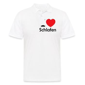 ich liebe schlafen i love schlafen Geschenk - Männer Poloshirt - Weiß - Vorne - Kai (181cm)