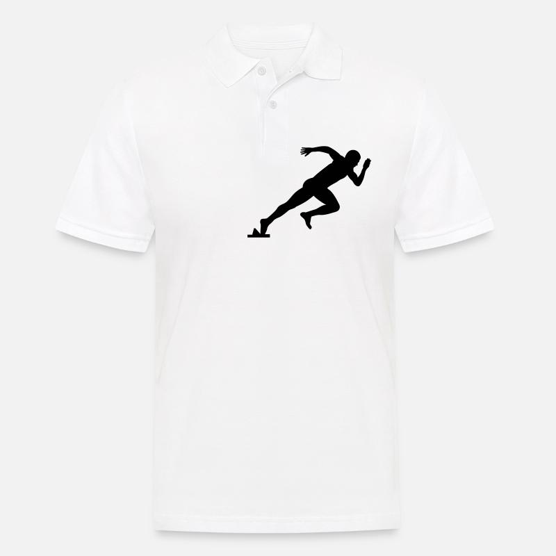 Leichtathletik Sprinter Motiv Geschenkidee - Männer Poloshirt - Weiß