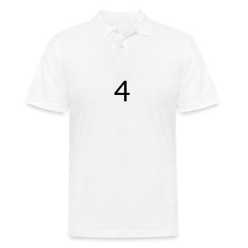 Trikot Nummer 4 Geschenk für den 4. Geburtstag - Männer Poloshirt - Weiß - Vorne - Kai (181cm)