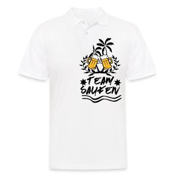 Team Saufen Malle JGA Party Design - Männer Poloshirt - Weiß - Vorne - Kai (181cm)