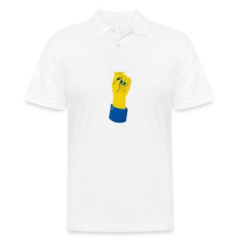 Ukraine, ukrainische Flagge, ukrainische Flagge - Männer Poloshirt - Weiß - Vorne - Kai (181cm)