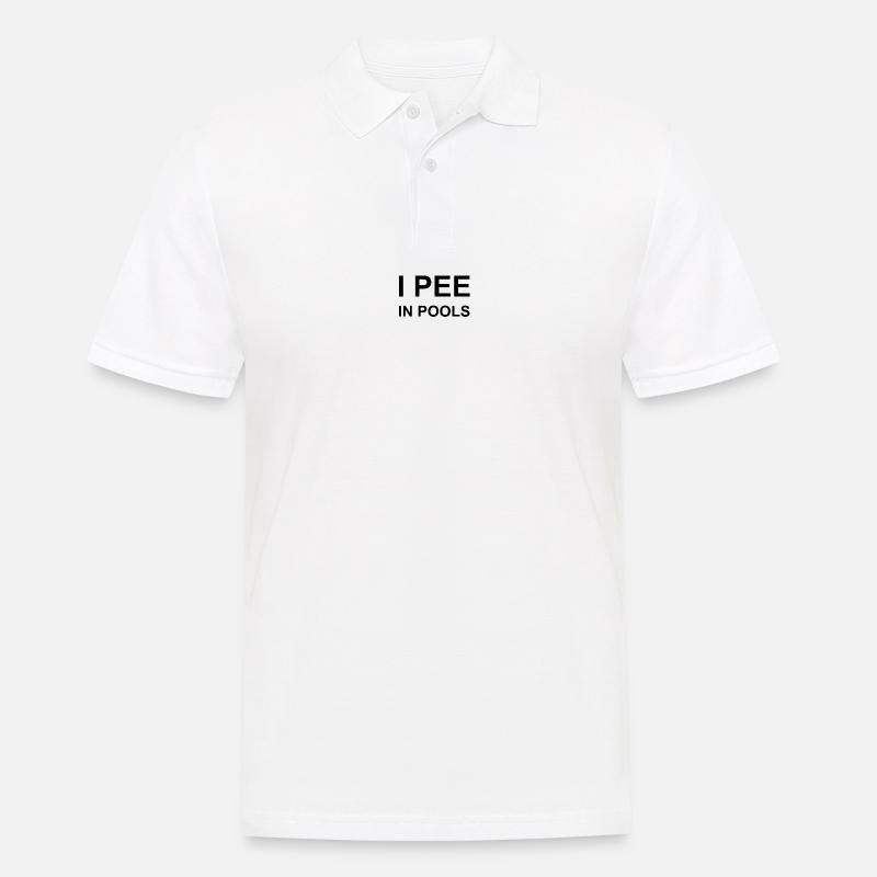 i pee in pools black - Männer Poloshirt - Weiß