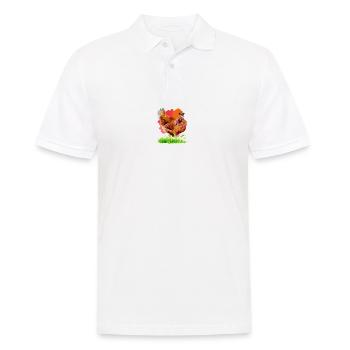 Aquarell Huhn - Männer Poloshirt - Weiß - Vorne - Kai (181cm)