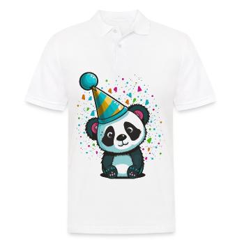 Party Panda - Men's Polo Shirt - white - Front - Kai (181cm)