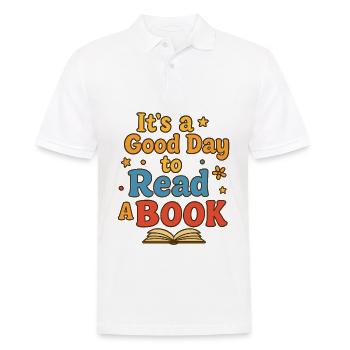 Good day to read - Men's Polo Shirt - white - Front - Kai (181cm)