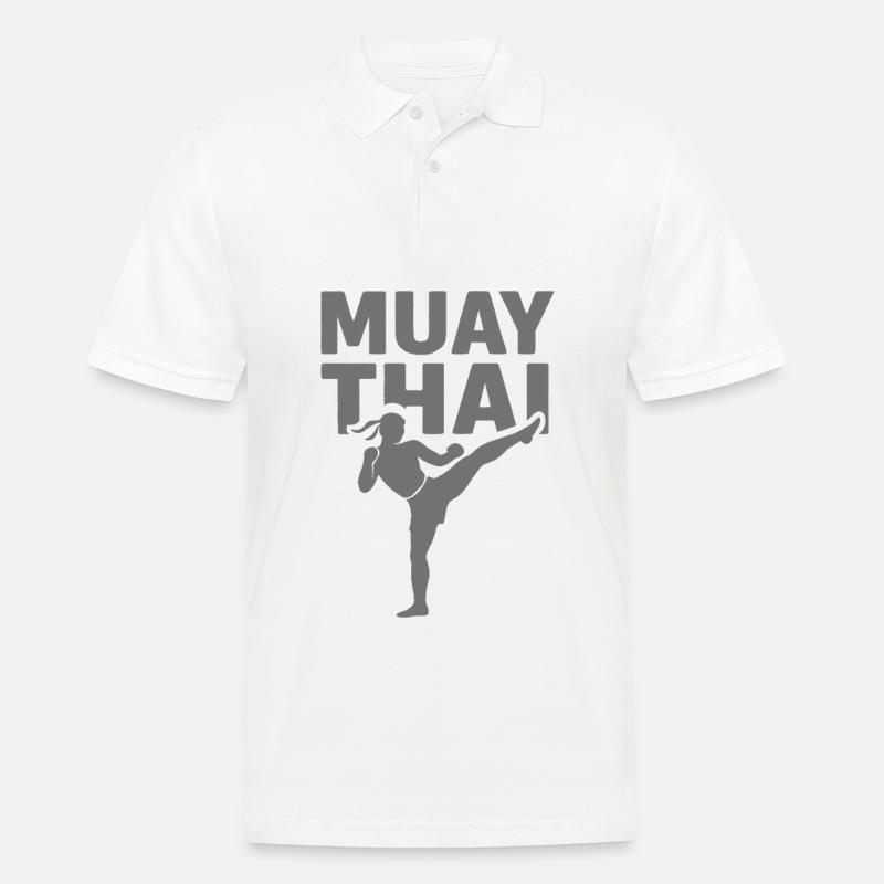 Muay Thai Fighter - Männer Poloshirt - Weiß