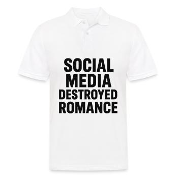 Les réseaux sociaux détruisent la romance - Polo Homme - blanc - Devant - Kai (181cm)