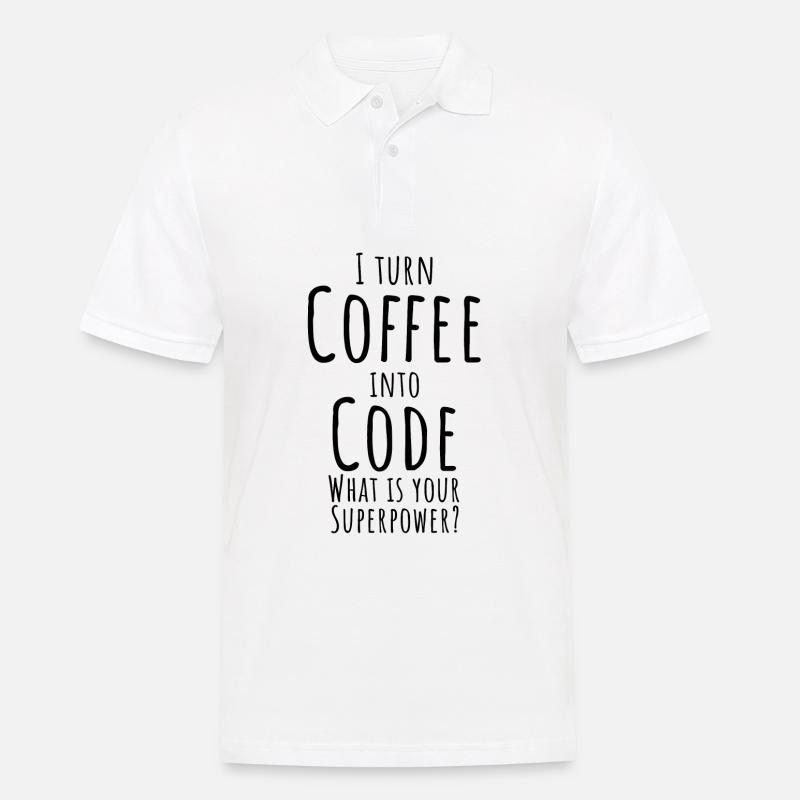 Code into coffee - computer science - Men's Polo Shirt - white
