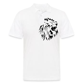tribal lion face rugit2 - Men's Polo Shirt - white - Front - Kai (181cm)