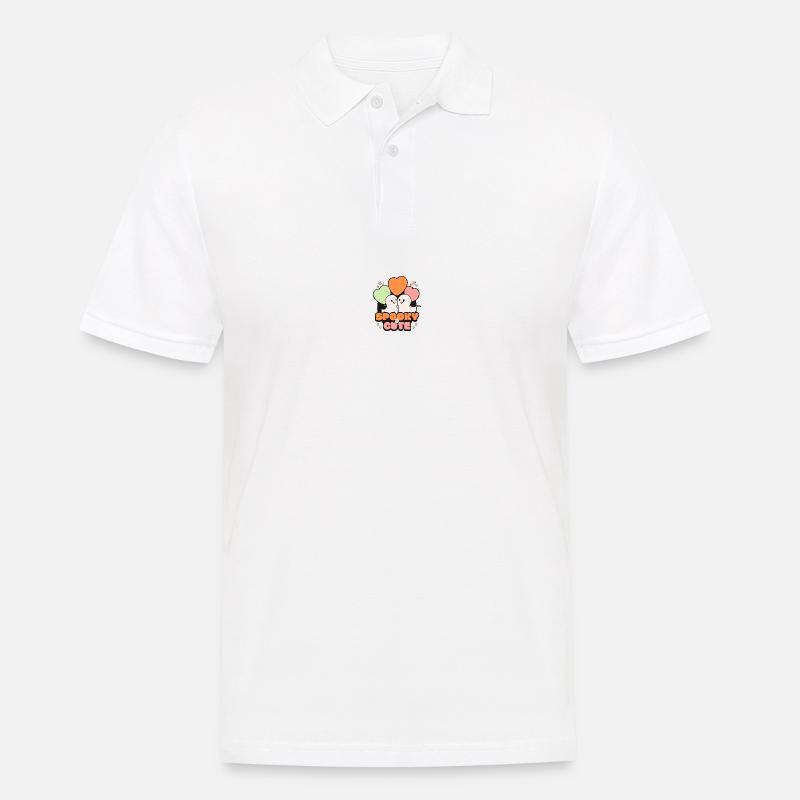 Spooky October Cute Halloween Ghost - Men's Polo Shirt - white
