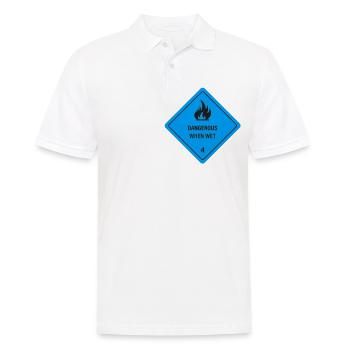 Nass und in Flammen! - Männer Poloshirt - Weiß - Vorne - Kai (181cm)