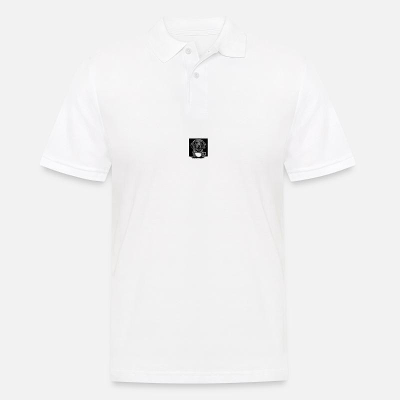 Chiots teckels avec café - Polo Homme - blanc