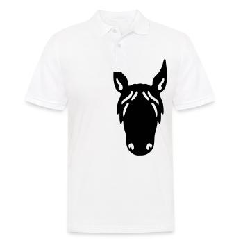 Cheval Cheval Tête Cavalier Sport équestre - Polo Homme - blanc - Devant - Kai (181cm)