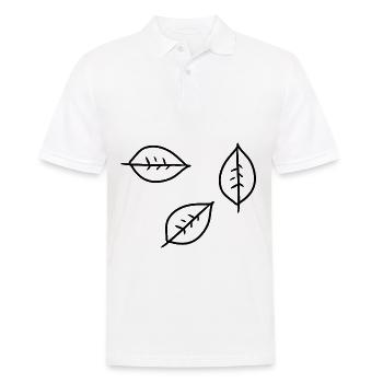 Leaf Three Leaves Symbol Shape Nature - Men's Polo Shirt - white - Front - Kai (181cm)