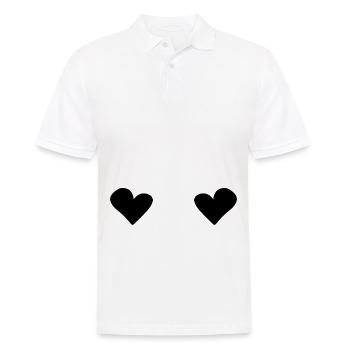 Symbole d’amour de coeur à deux cœurs - Polo Homme - blanc - Devant - Kai (181cm)