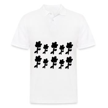 flowers symbol pattern plants flower - Men's Polo Shirt - white - Front - Kai (181cm)