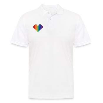 Coeur LGBT - Polo Homme - blanc - Devant - Kai (181cm)