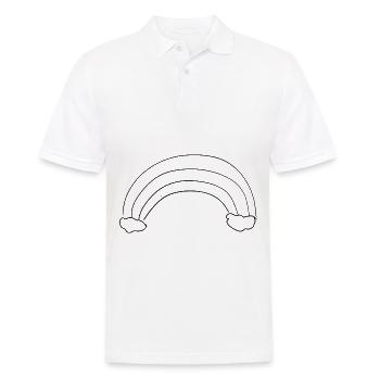 regenbogen symbol wolken - Männer Poloshirt - Weiß - Vorne - Kai (181cm)