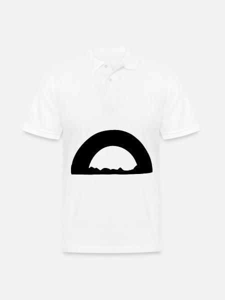 Arc Symbol Shape Grass Line - Men's Polo Shirt - white