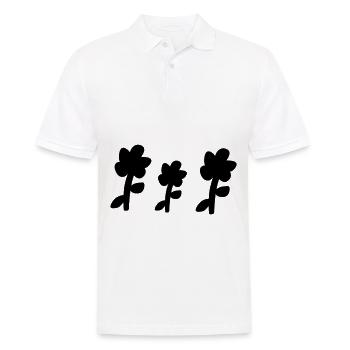 drei blumen form pflanzen blume symbol - Männer Poloshirt - Weiß - Vorne - Kai (181cm)