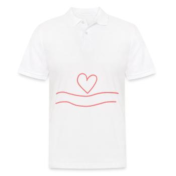 Ligne de lignes en forme de coeur Love Pink - Polo Homme - blanc - Devant - Kai (181cm)