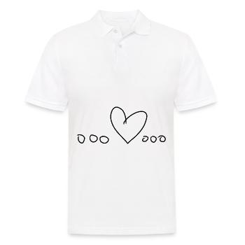 Point de symbole de coeur d’amour - Polo Homme - blanc - Devant - Kai (181cm)