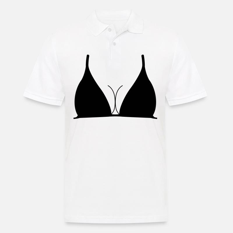 Breasts, upper part, bust size, cleavage, breast, - Men's Polo Shirt - white