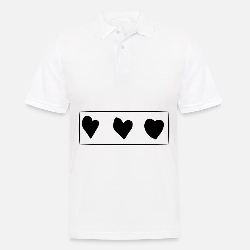 Trois Coeurs Coeur Rectangle Amour - Polo Homme - blanc