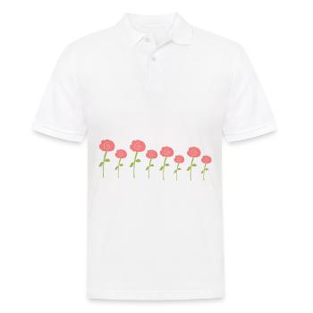 plantes à fleurs plantes fleurs rose symbole rose - Polo Homme - blanc - Devant - Kai (181cm)