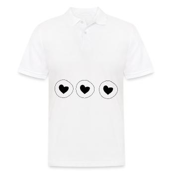 Herz Kreis Symbol Form Liebe Muster Herzen - Männer Poloshirt - Weiß - Vorne - Kai (181cm)