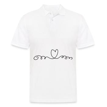 Ligne de coeur Amour - Polo Homme - blanc - Devant - Kai (181cm)