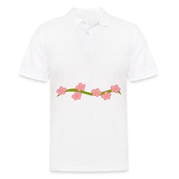 Plante fleurs fleur ligne branche rose - Polo Homme - blanc - Devant - Kai (181cm)