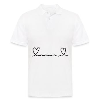 Ligne de cœur à deux cœurs - Polo Homme - blanc - Devant - Kai (181cm)