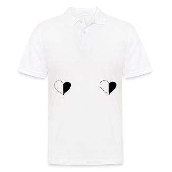 Heart Two Hearts Symbol Two Parts Love Pattern - Men's Polo Shirt - white - Front - Kai (181cm)