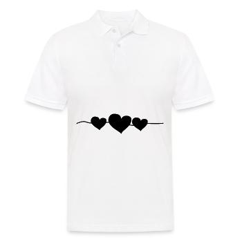 herz drei herzen symbol liebe linie - Männer Poloshirt - Weiß - Vorne - Kai (181cm)
