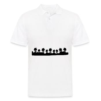 Grass Line Symbol Shape Flowers Flower - Men's Polo Shirt - white - Front - Kai (181cm)