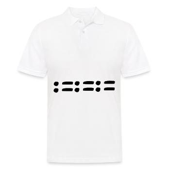 Line Dots Point Shapes Pattern - Men's Polo Shirt - white - Front - Kai (181cm)