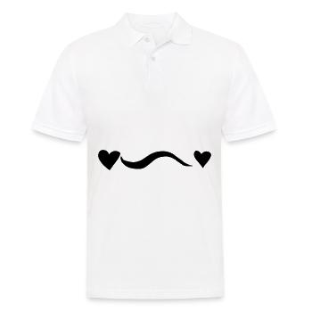 Heart Line Wave Hearts - Men's Polo Shirt - white - Front - Kai (181cm)