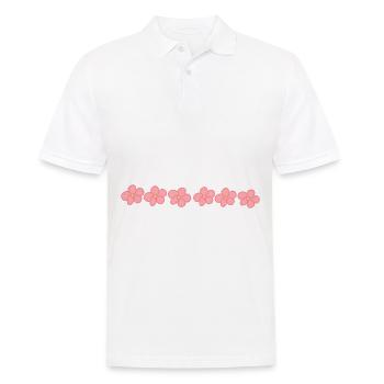 flowers blossom plant pink line icon - Men's Polo Shirt - white - Front - Kai (181cm)