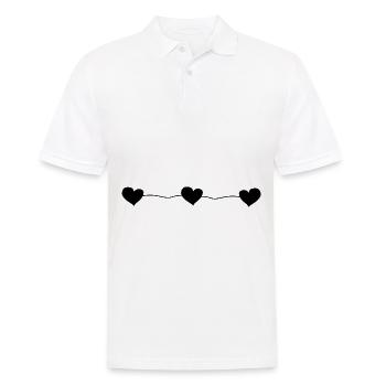 drei herzen linie - Männer Poloshirt - Weiß - Vorne - Kai (181cm)