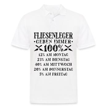 Fliesenleger - Männer Poloshirt - Weiß - Vorne - Kai (181cm)