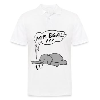 Mir egal Elefant Ingnorant Nein Nö Chef - Männer Poloshirt - Weiß - Vorne - Kai (181cm)