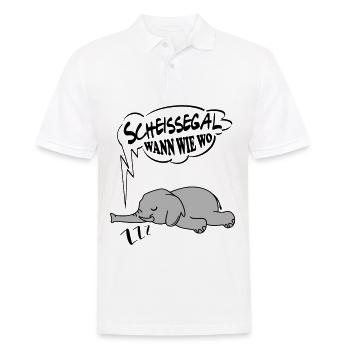 Scheissegal wann wo wie Elefant Ingnorant Nein Nö - Männer Poloshirt - Weiß - Vorne - Kai (181cm)