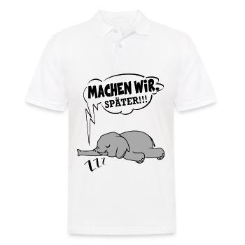 Machen wir später Nein Nö Chef - Männer Poloshirt - Weiß - Vorne - Kai (181cm)