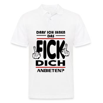 Darf ich ihnen das Fick Dich anbieten - Männer Poloshirt - Weiß - Vorne - Kai (181cm)