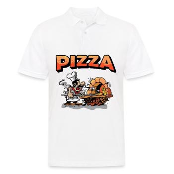Lustiges Pizzabäcker Geschenk & Geschenkidee - Männer Poloshirt - Weiß - Vorne - Kai (181cm)