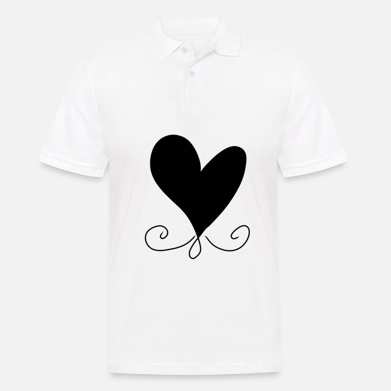 Herz Muster Symbol - Männer Poloshirt - Weiß